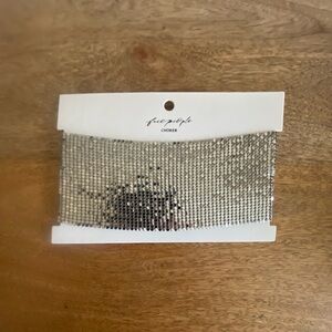 Free People Shimmering Silver Choker